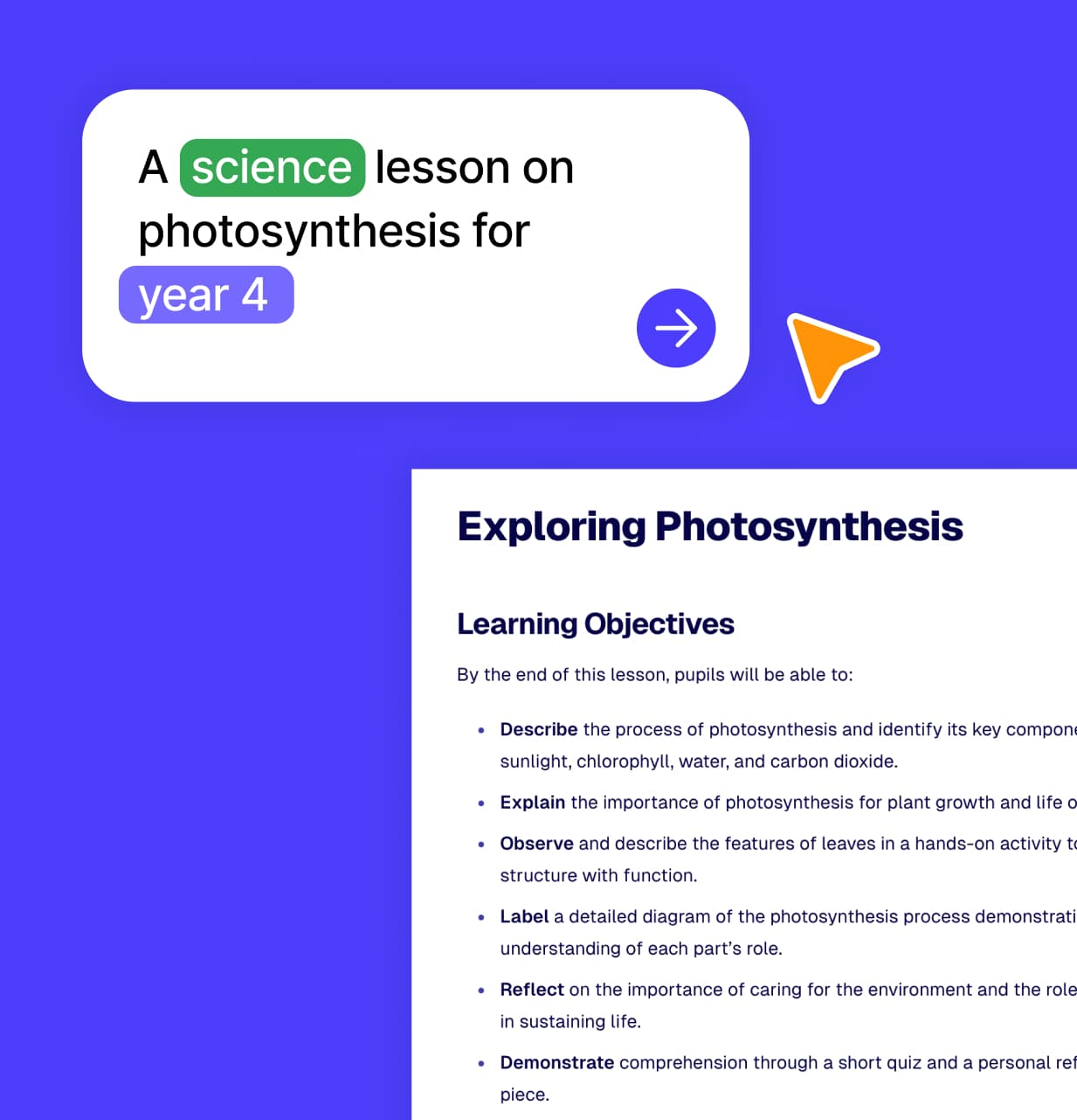 Personalized homeschool lesson plan interface