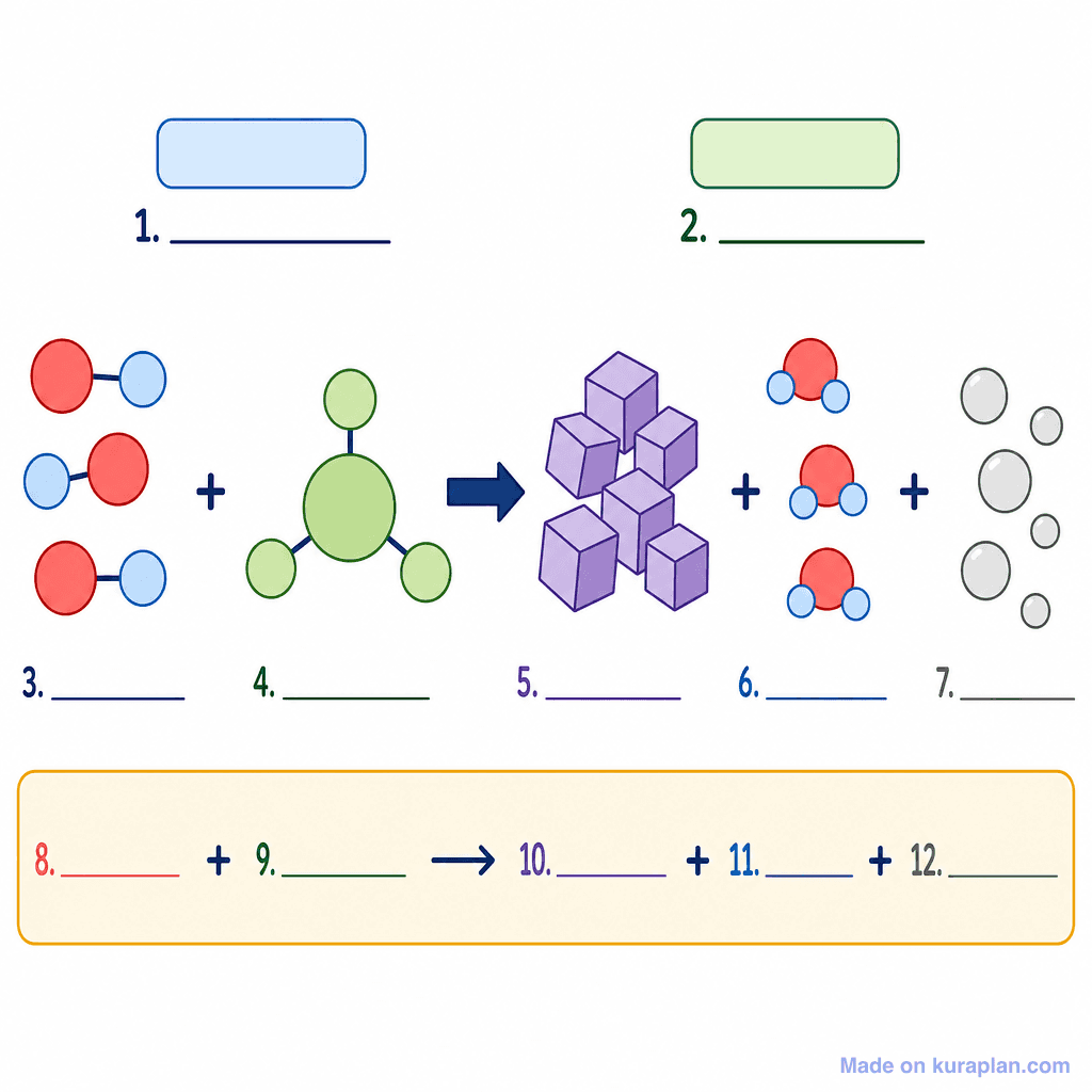 Acid-Carbonate Neutralisation Reaction Diagram (simple, unlabeled)