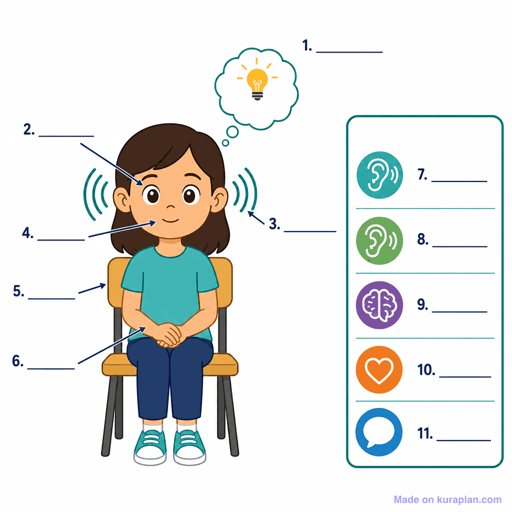 Active Listening Posture & Skills Diagram (simple, unlabeled)