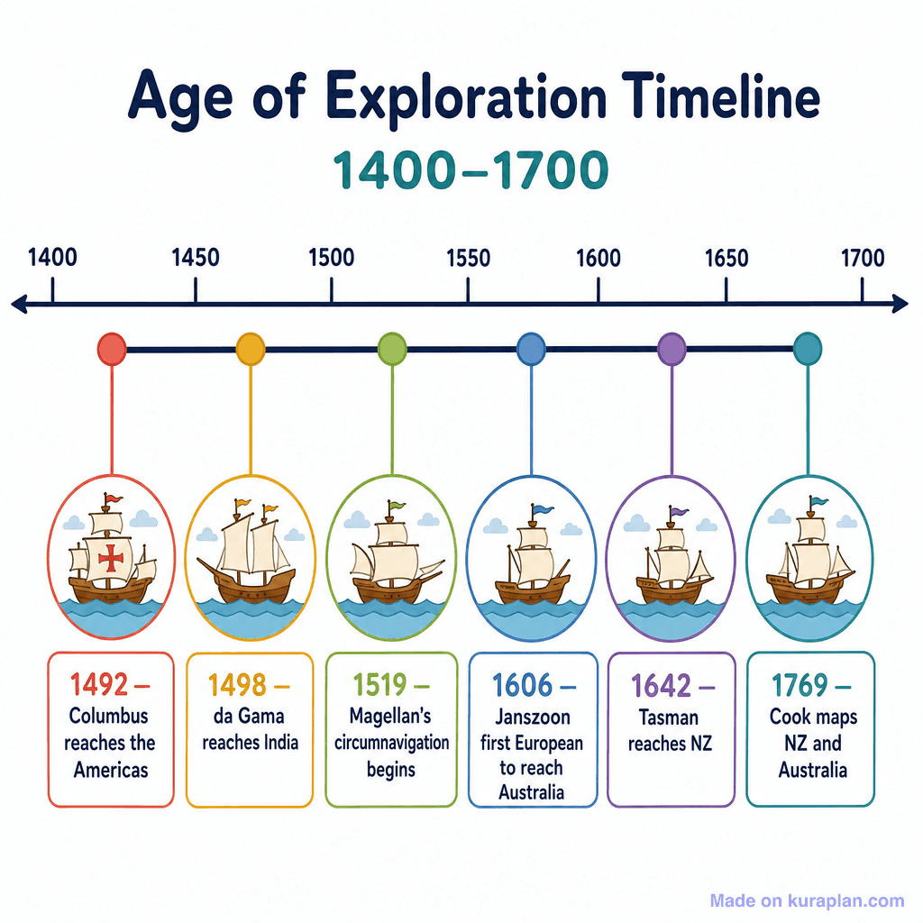 Age of Exploration Timeline (1400–1700) (simple)