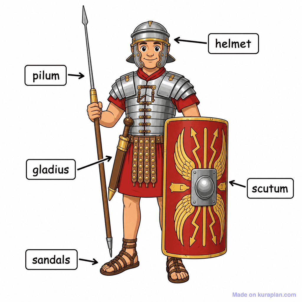 Ancient Rome Soldier Anatomy Labelled