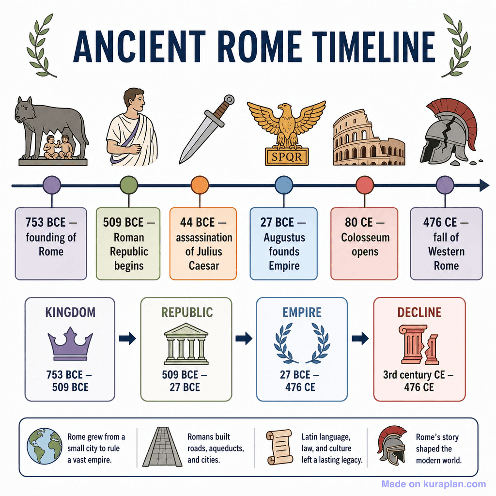 Ancient Rome Timeline (detailed)