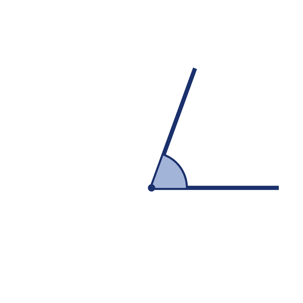 Angle — 70° (Acute Angle)