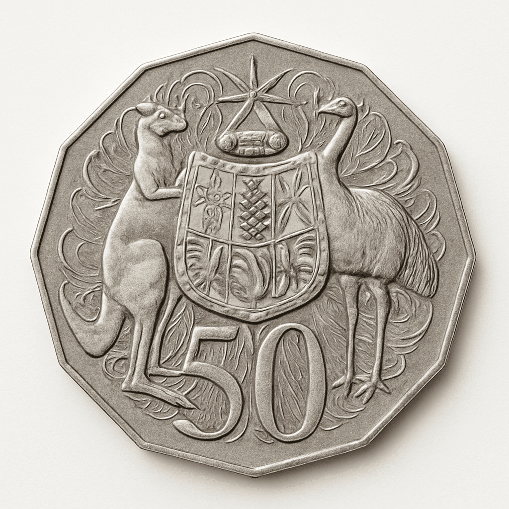 AU 50 cents coin