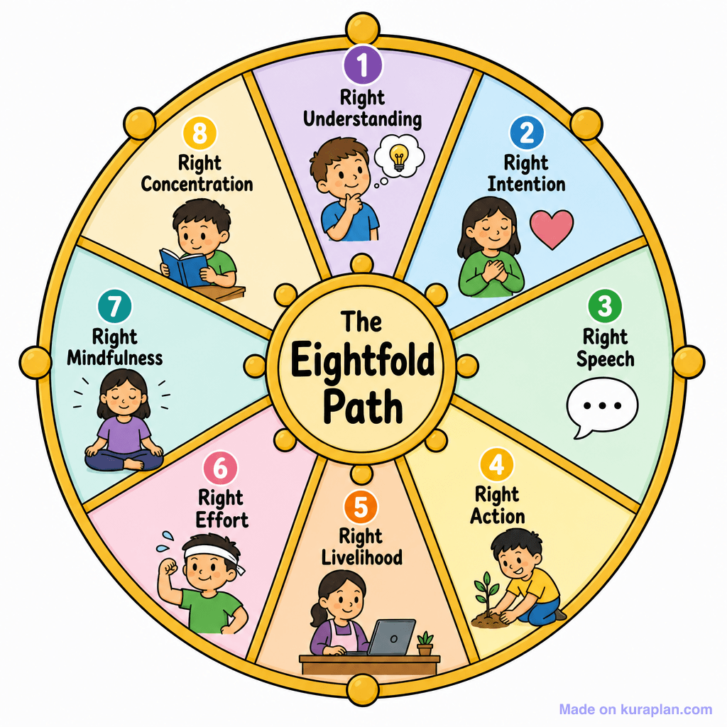Buddhist Dharma Wheel Eightfold