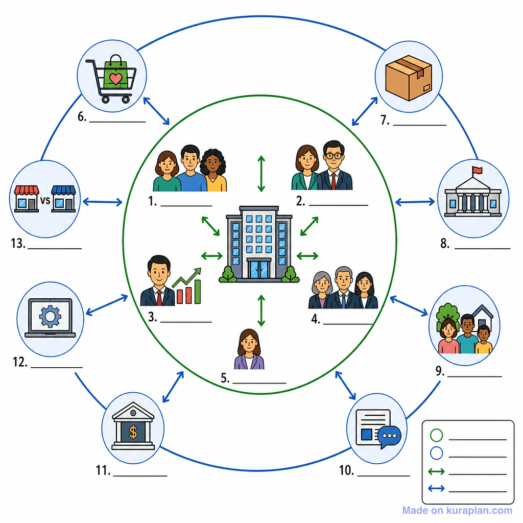 Business Stakeholder Map (detailed, unlabeled)