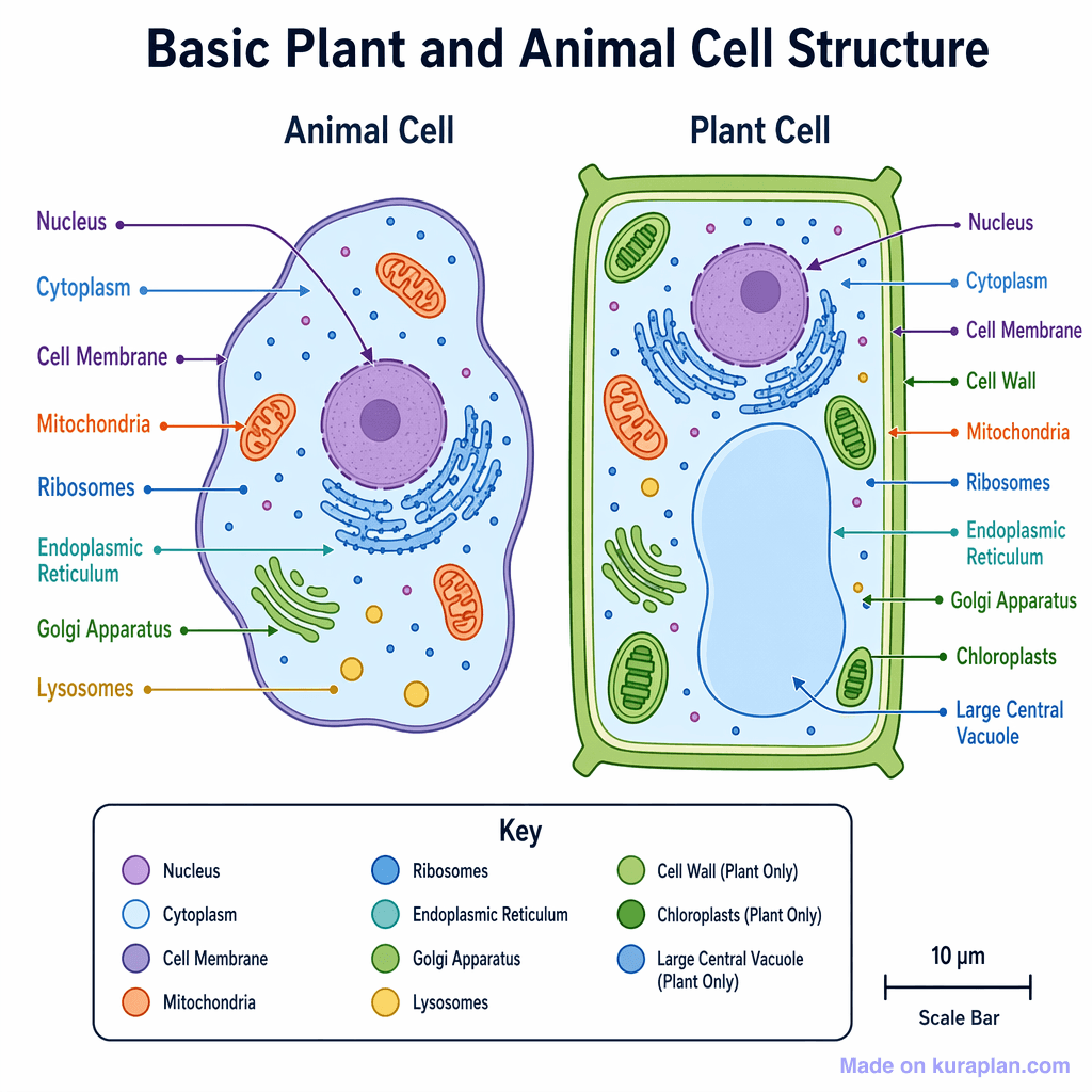 Basic Plant and Animal Cell Structure (detailed)