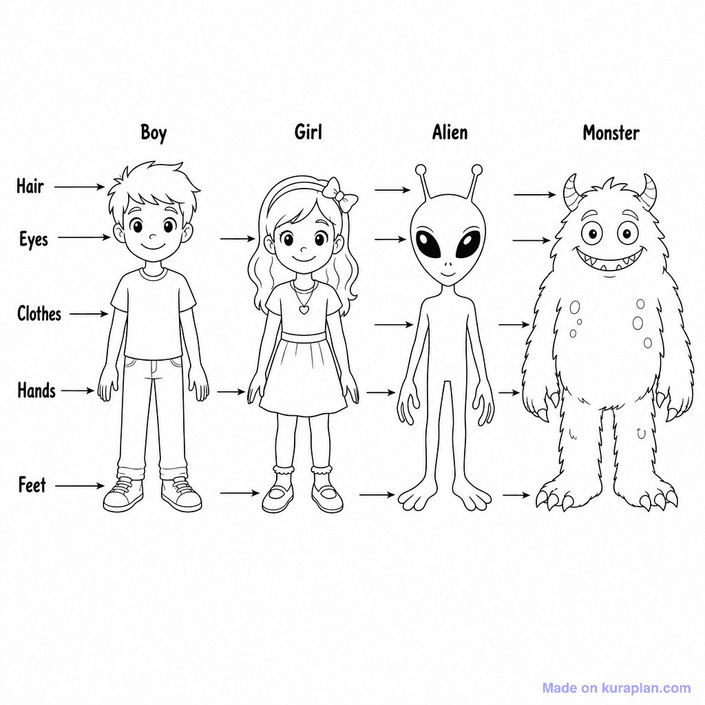 Character Description Body Labels Template