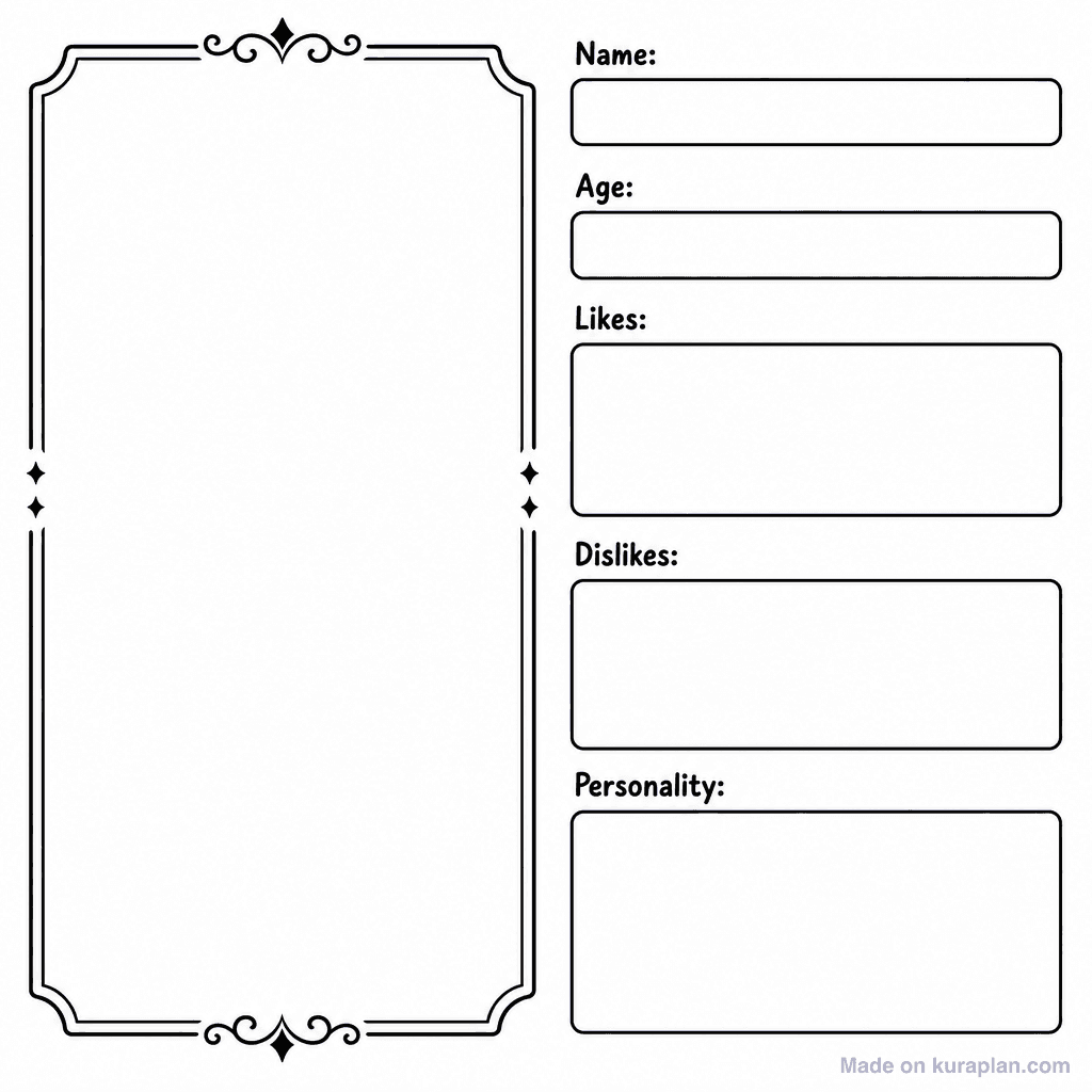 Character Profile Card Template