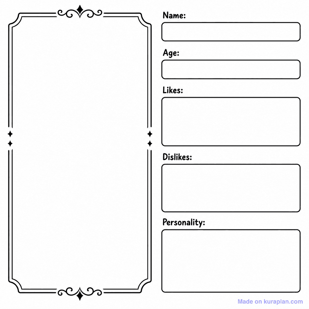 Character Profile Card Template