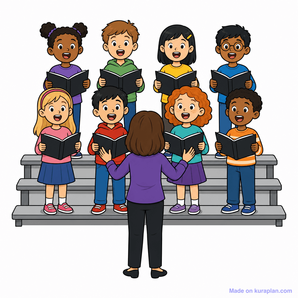 Children Playing Instruments illustration sample
