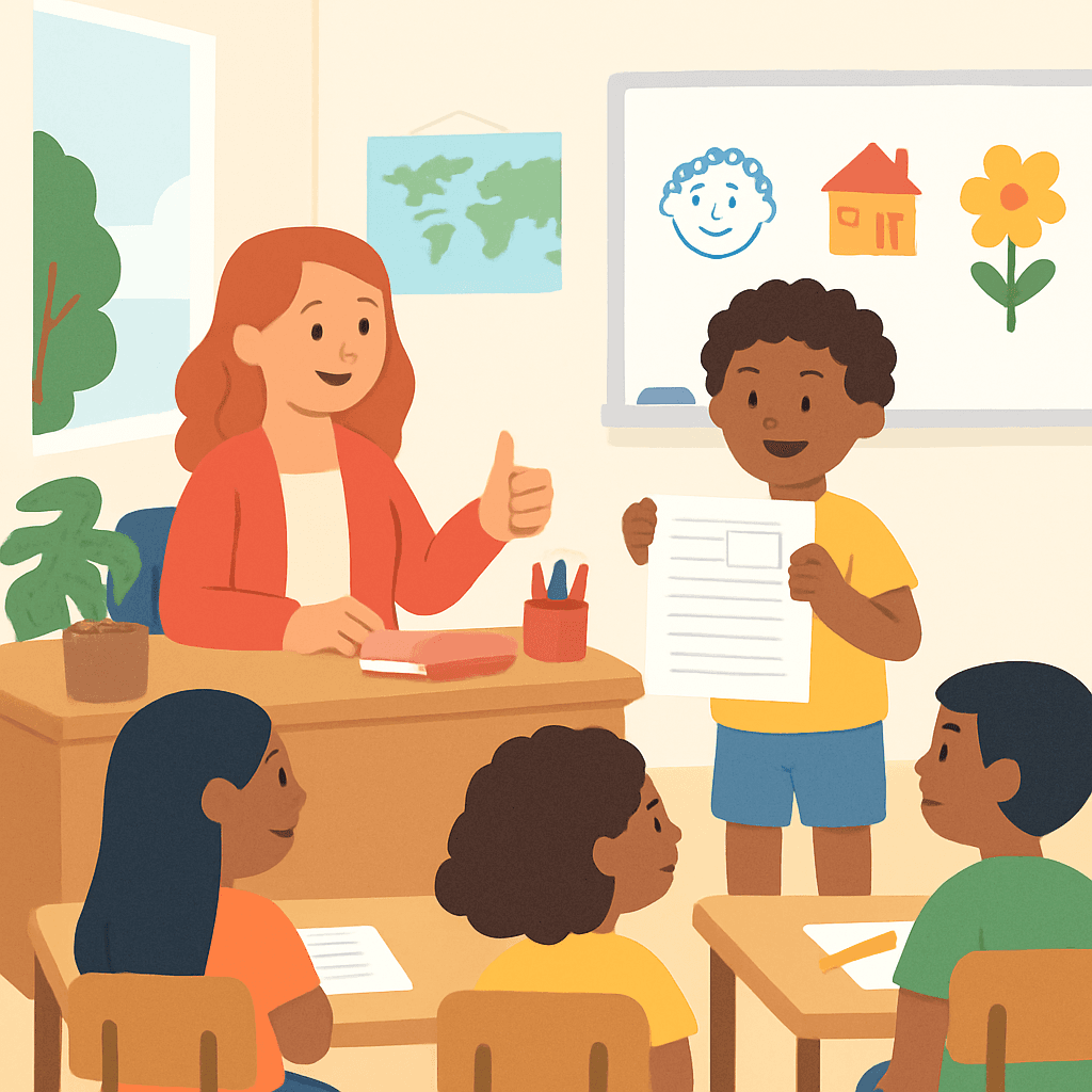 Student celebrating success