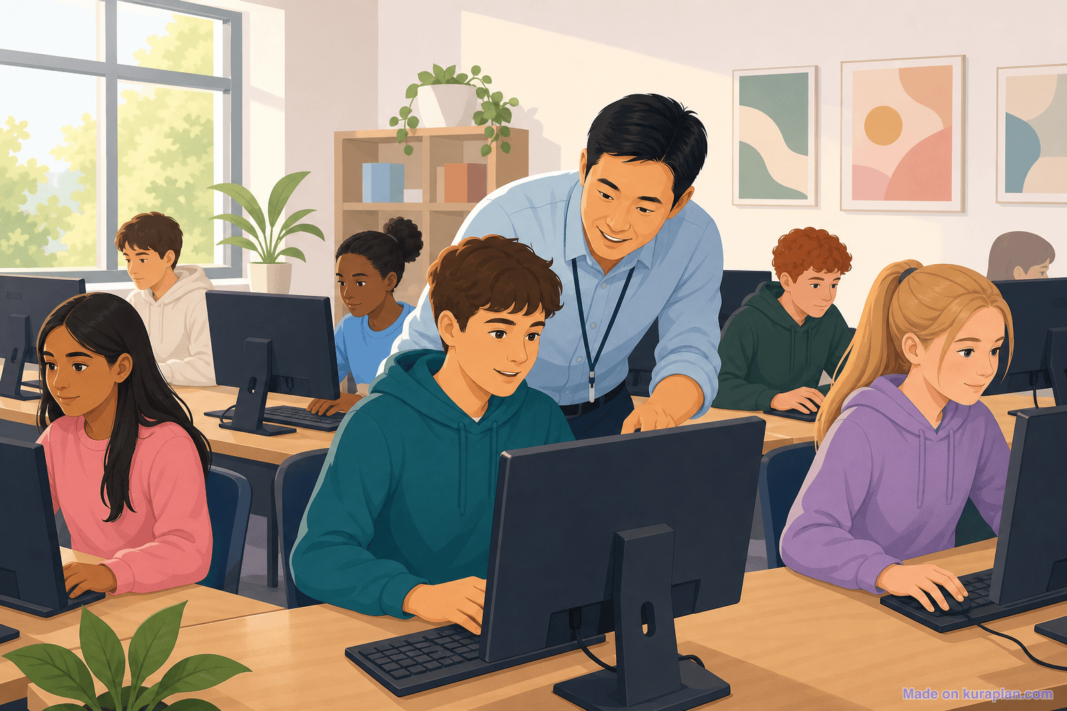 tech classroom illustration sample