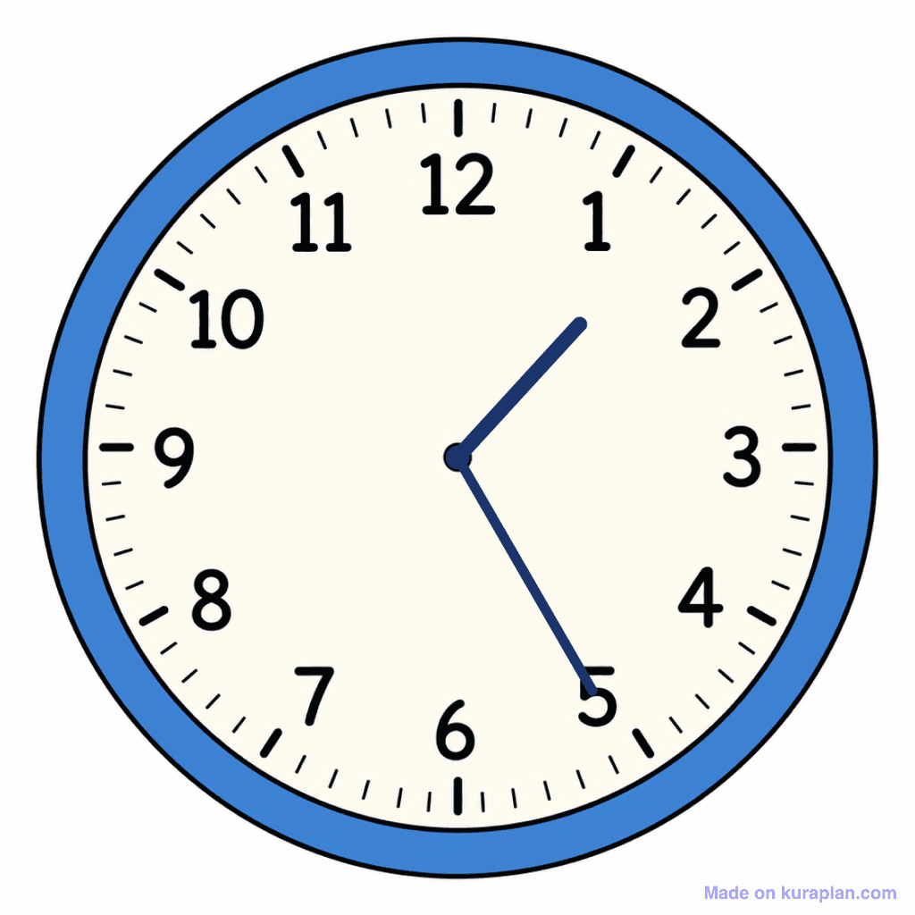 Clock Face — 1:25 (Twenty-Five Past 1)