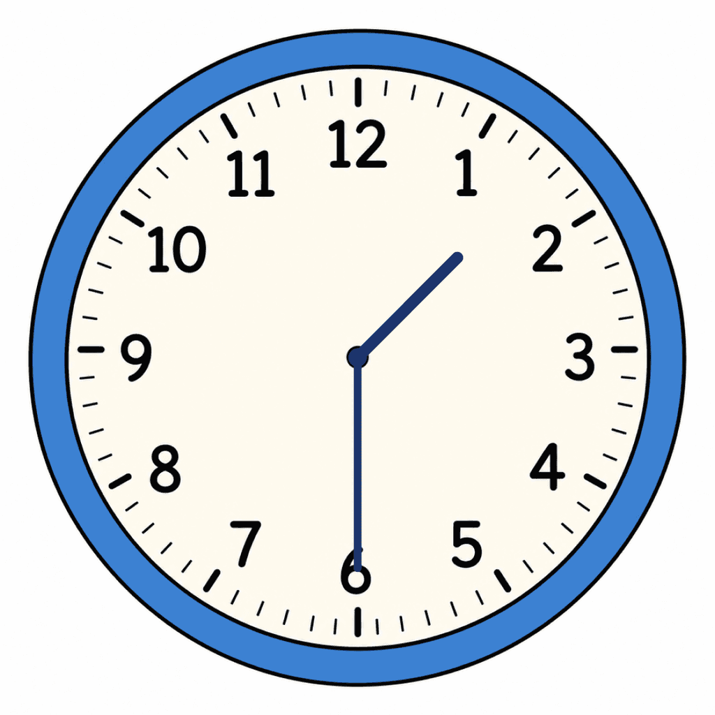 Clock Face — 1:30 (Half Past 1)