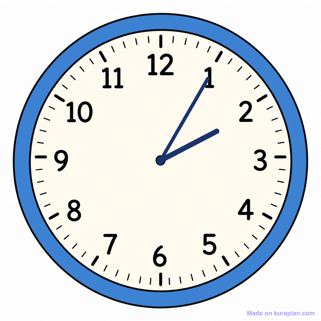 Clock Face — 2:05 (Five Past 2)