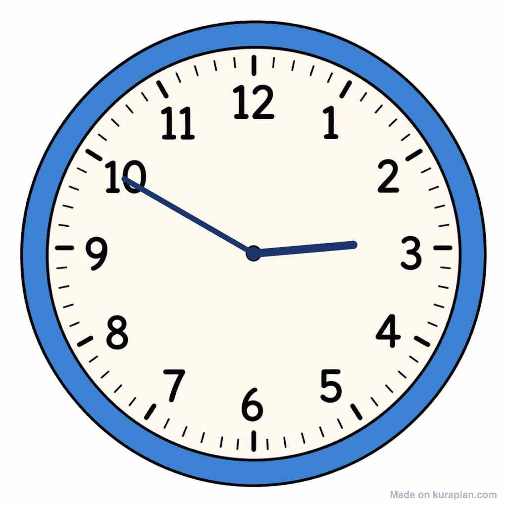 Clock Face — 2:50 (Ten To 3)