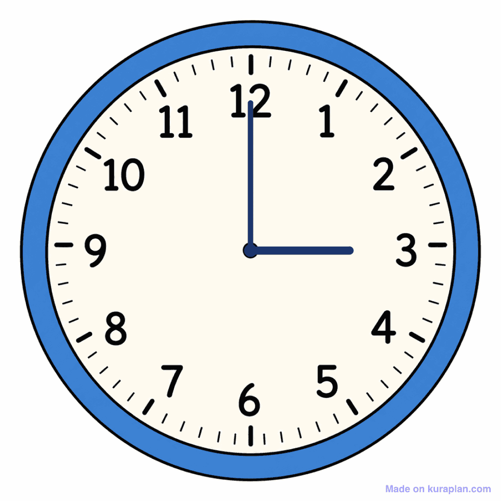 Clock Face — 3:00 (3 O'Clock)