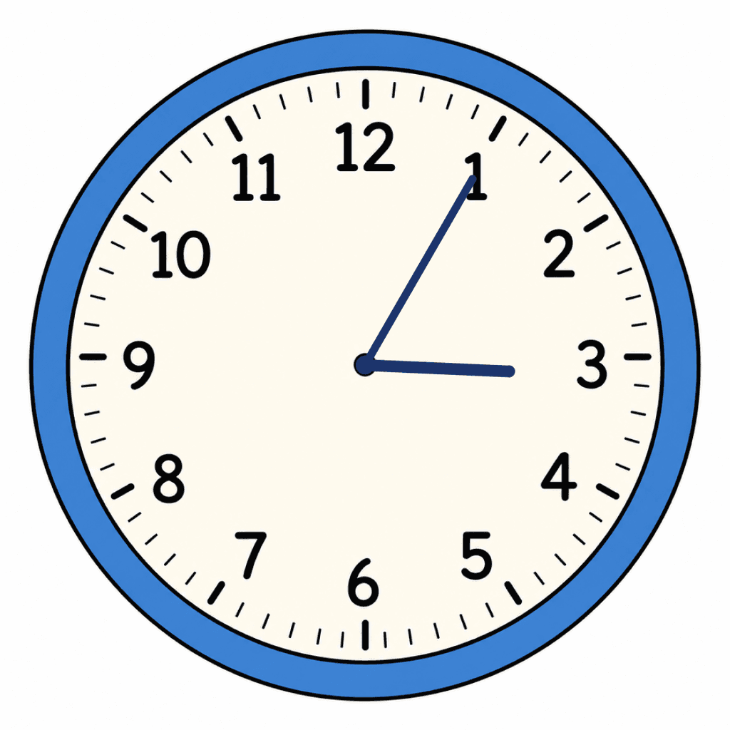 Clock Face — 3:05 (Five Past 3)