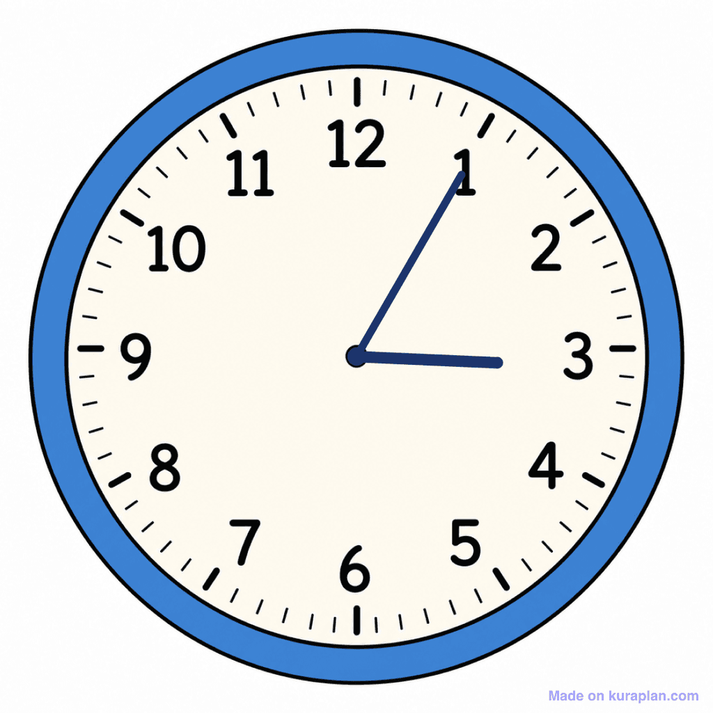 Clock Face — 3:05 (Five Past 3)