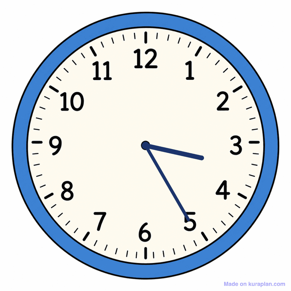 Clock Face — 3:25 (Twenty-Five Past 3)