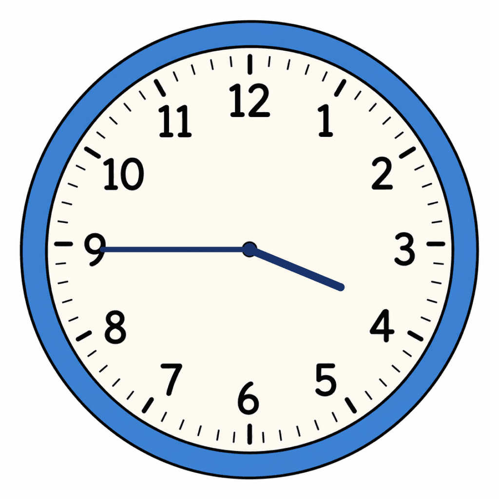 Clock Face — 3:45 (Quarter To 4)