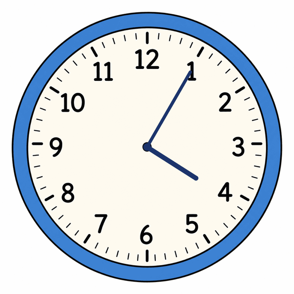 Clock Face — 4:05 (Five Past 4)