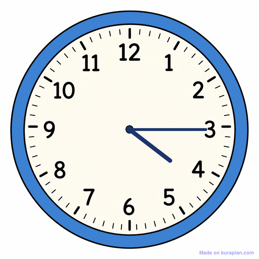 Clock Face — 4:15 (Quarter Past 4)