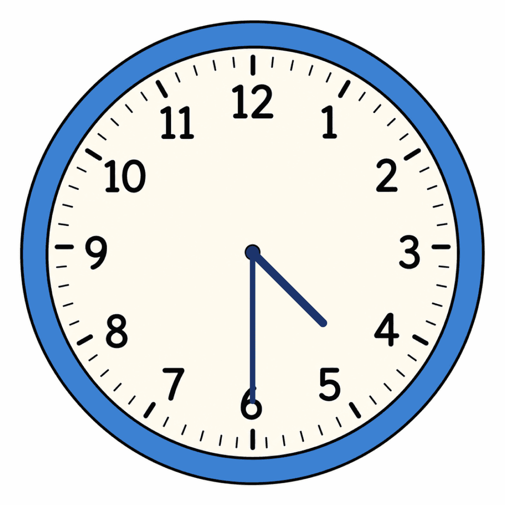 Clock Face — 4:30 (Half Past 4)