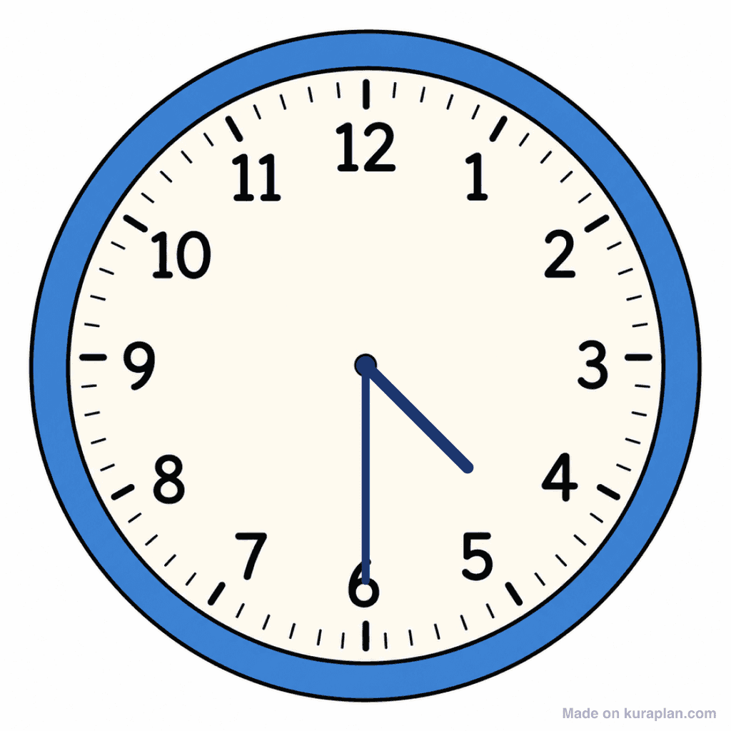 Clock Face — 4:30 (Half Past 4)
