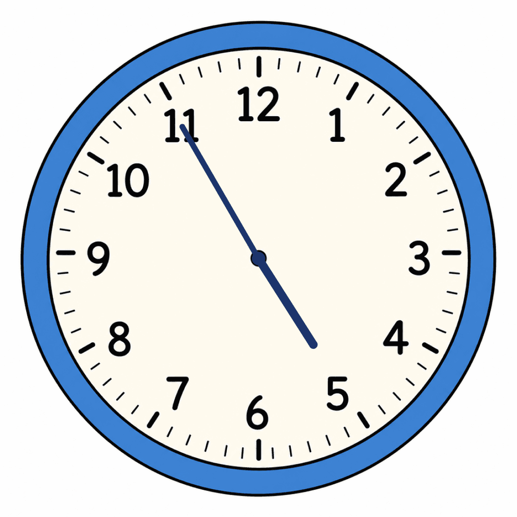 Clock Face — 4:55 (Five To 5)
