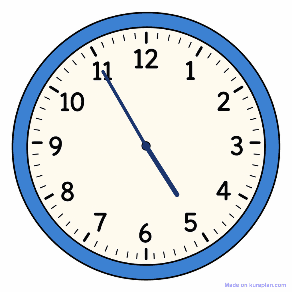 Clock Face — 4:55 (Five To 5)