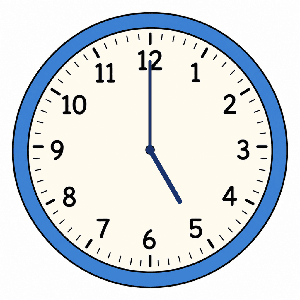 Clock Face — 5:00 (5 O'Clock)