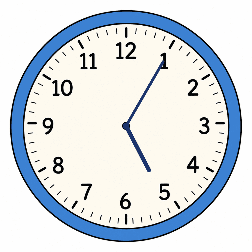 Clock Face — 5:05 (Five Past 5)