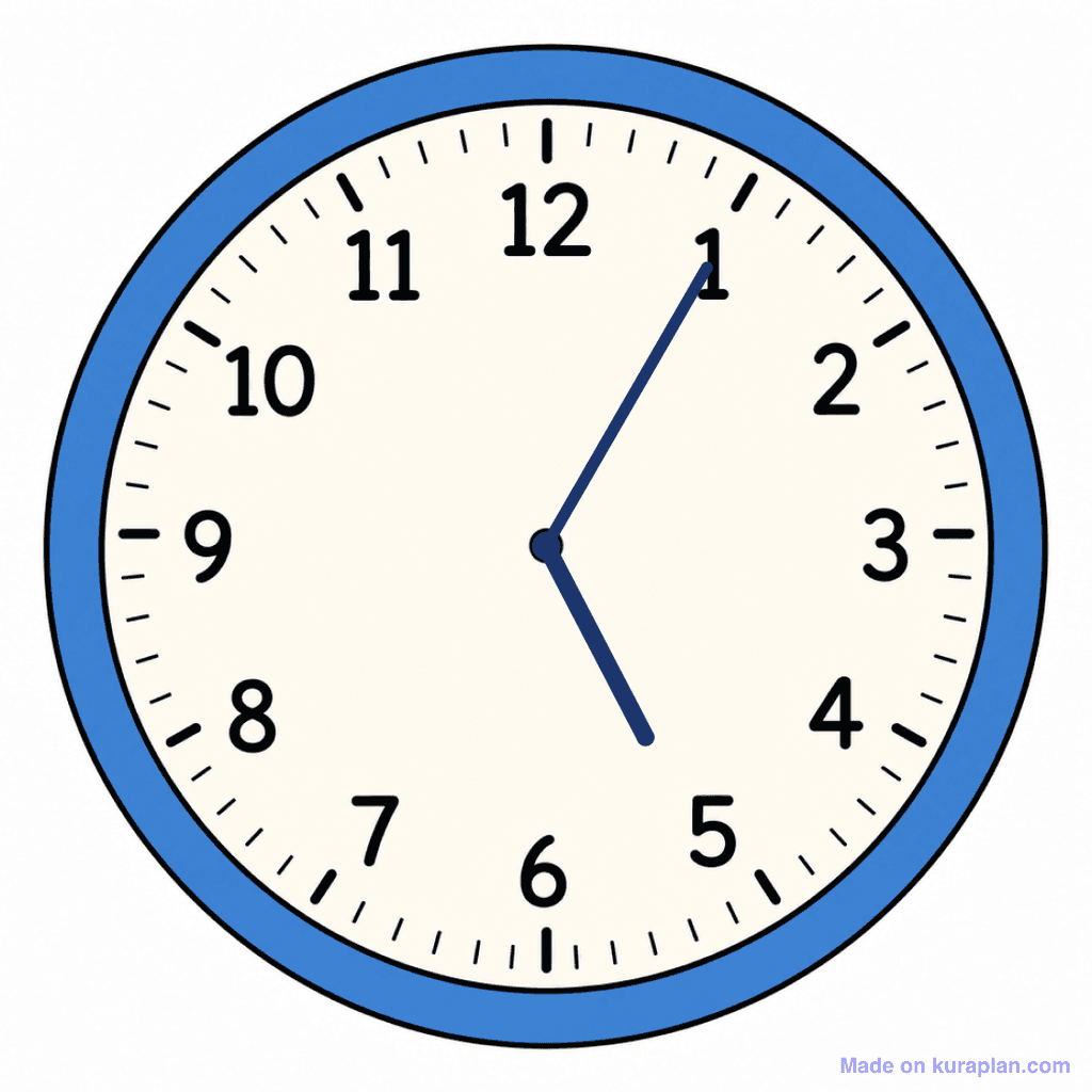Clock Face — 5:05 (Five Past 5)