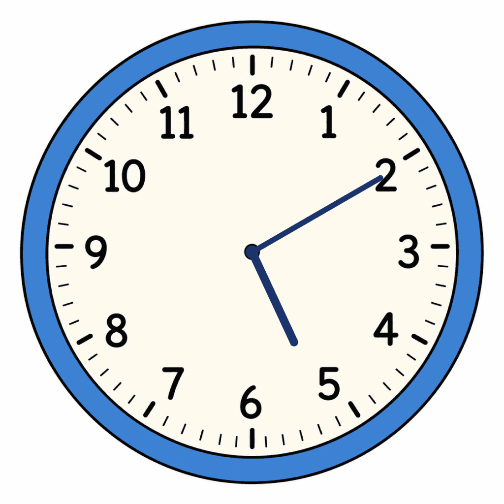 Clock Face — 5:10 (Ten Past 5)