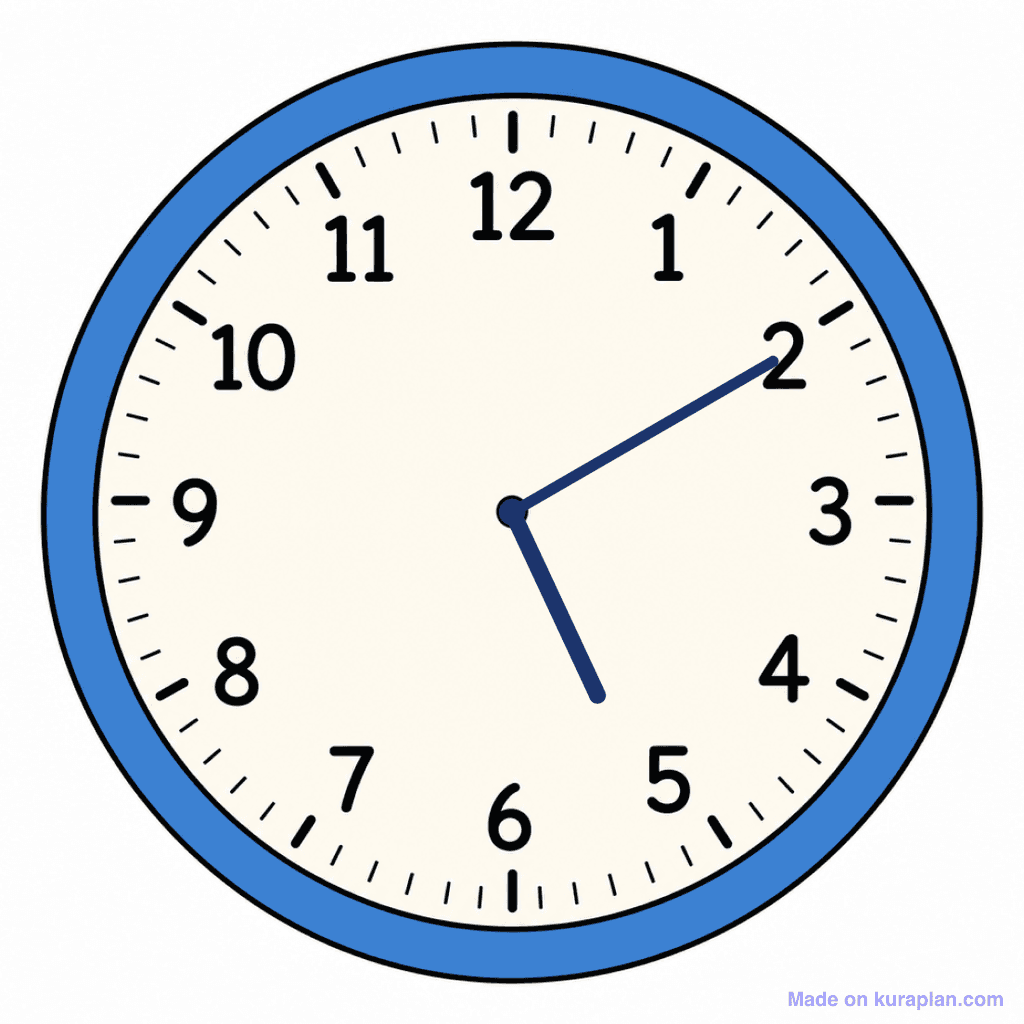 Clock Face — 5:10 (Ten Past 5)