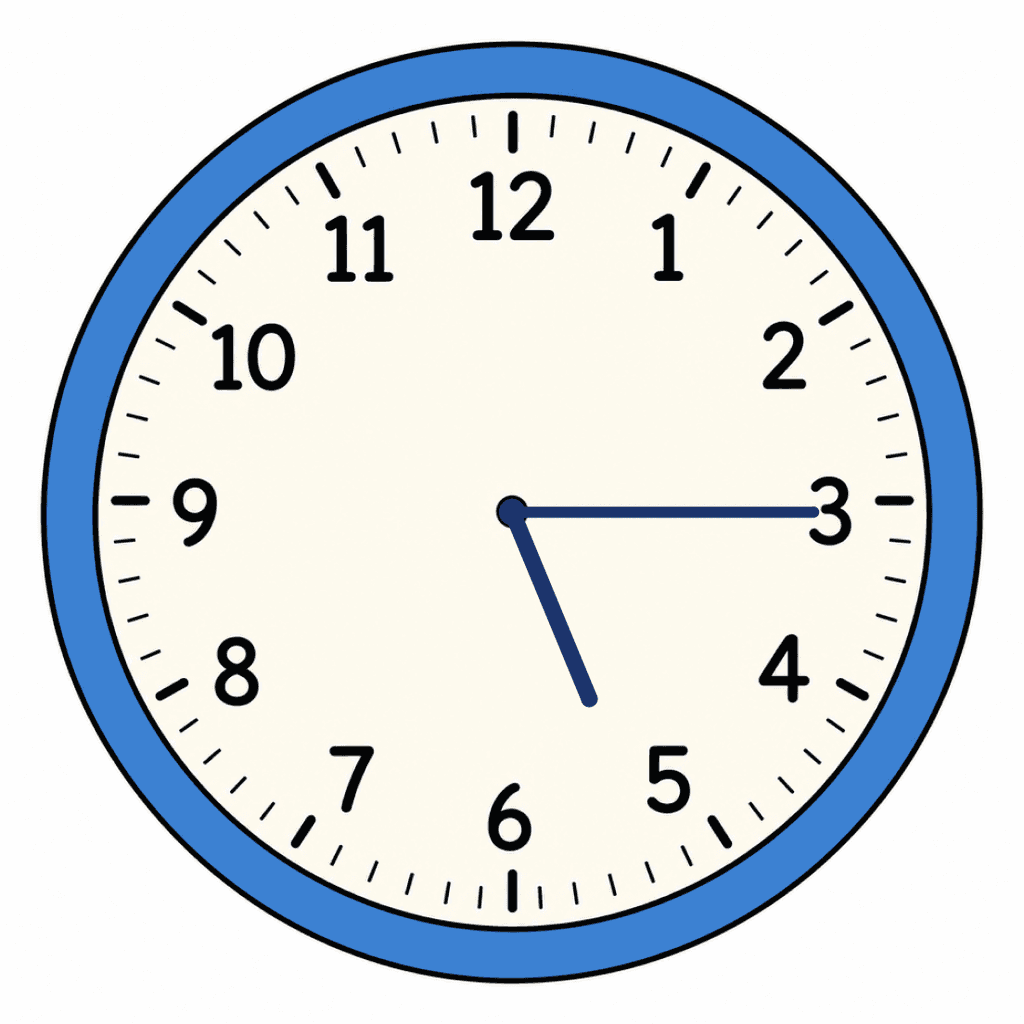 Clock Face — 5:15 (Quarter Past 5)