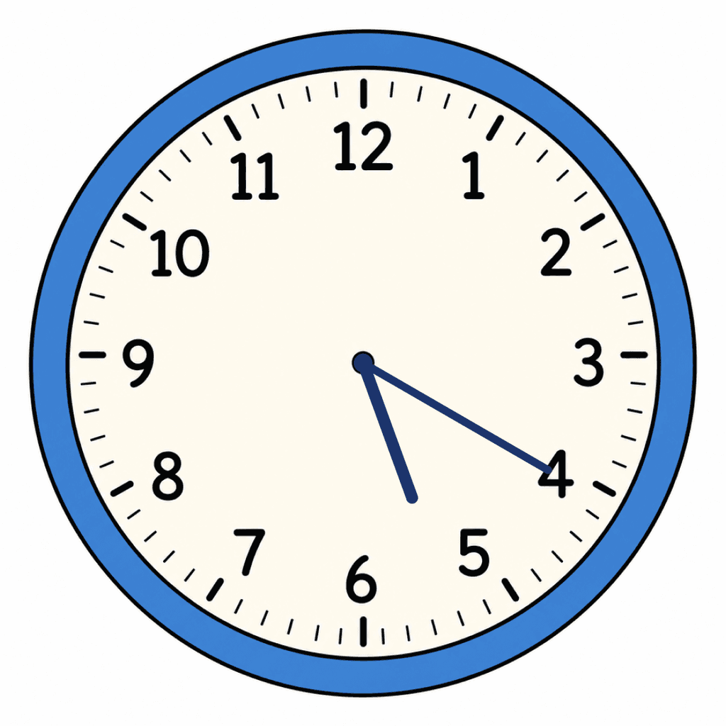 Clock Face — 5:20 (Twenty Past 5)