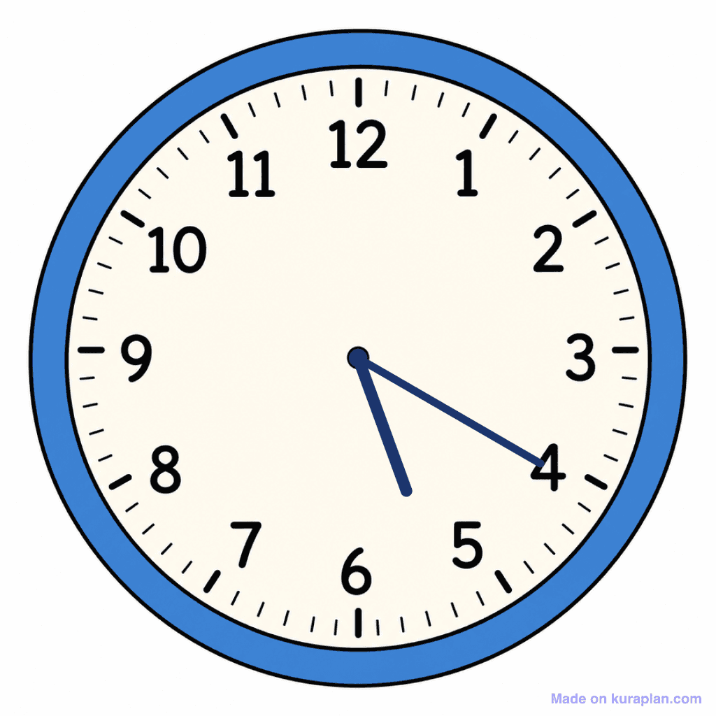 Clock Face — 5:20 (Twenty Past 5)