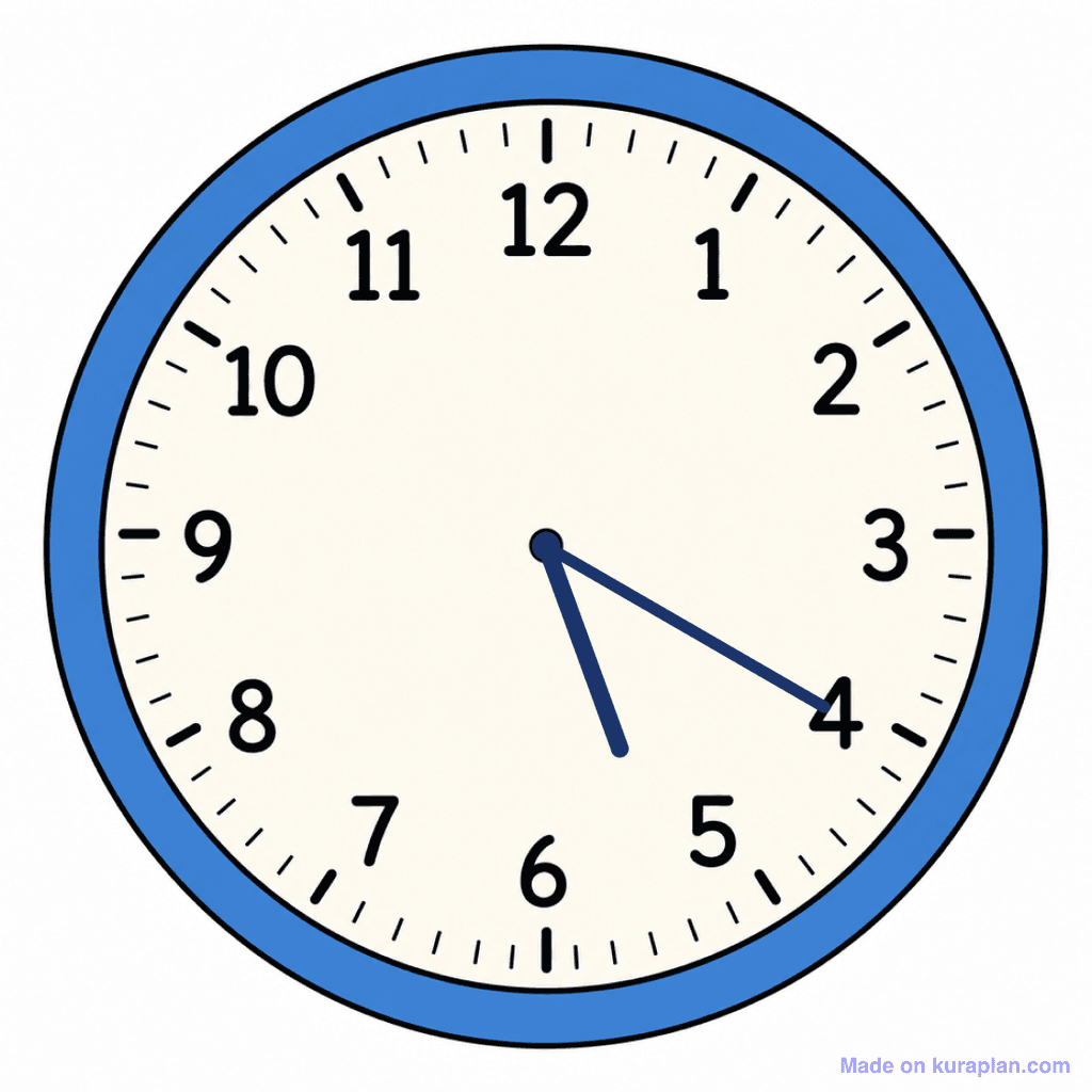 Clock Face — 5:20 (Twenty Past 5)