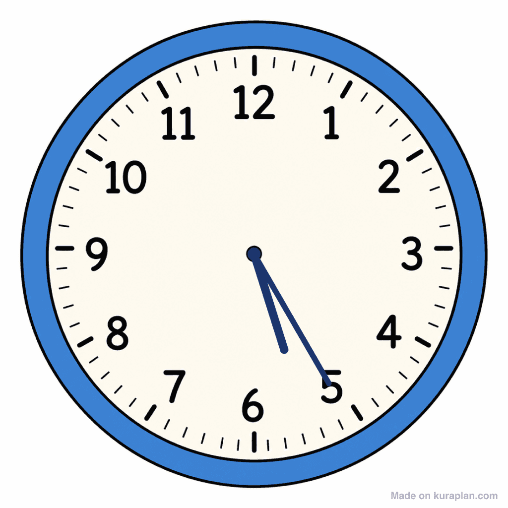 Clock Face — 5:25 (Twenty-Five Past 5)