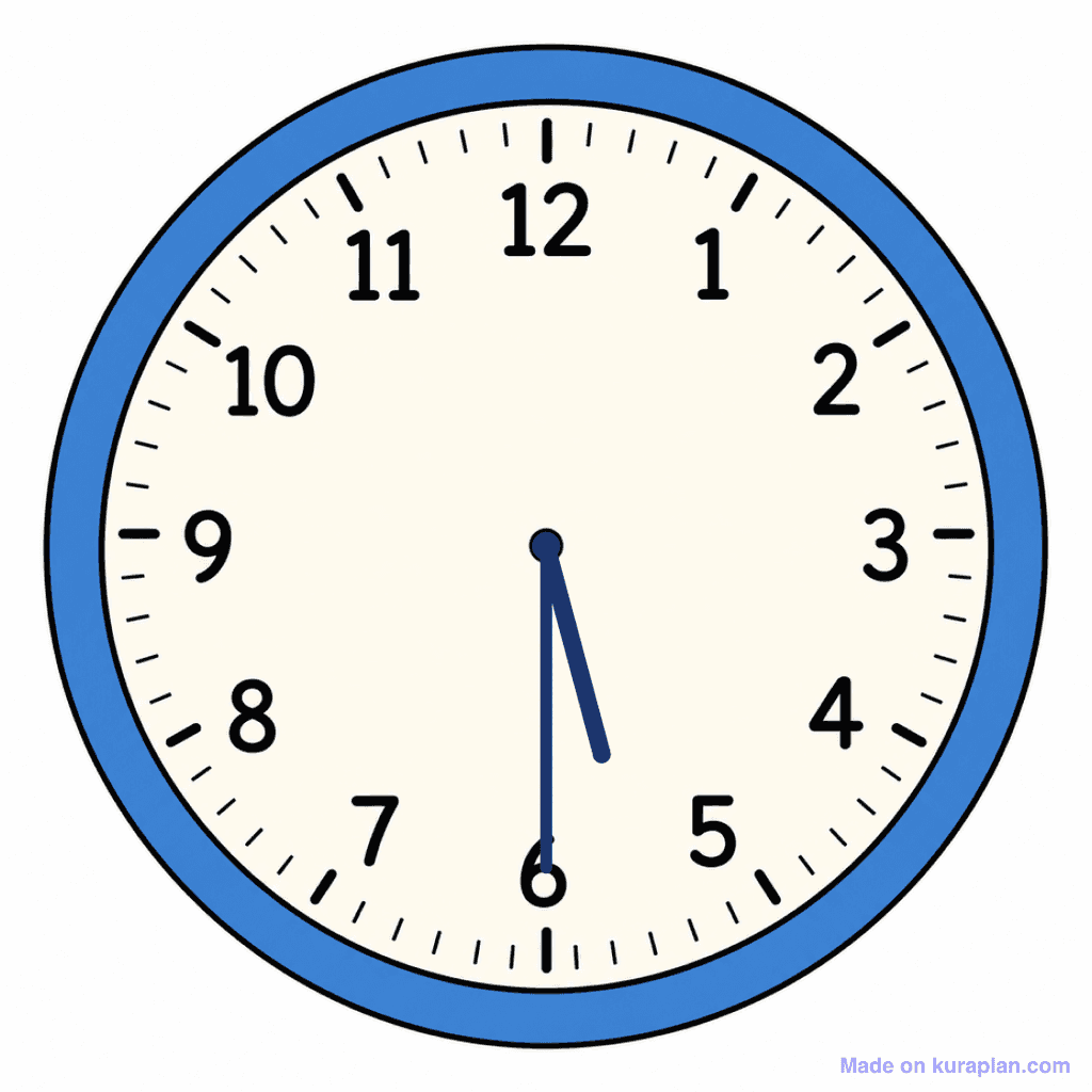 Clock Face — 5:30 (Half Past 5)