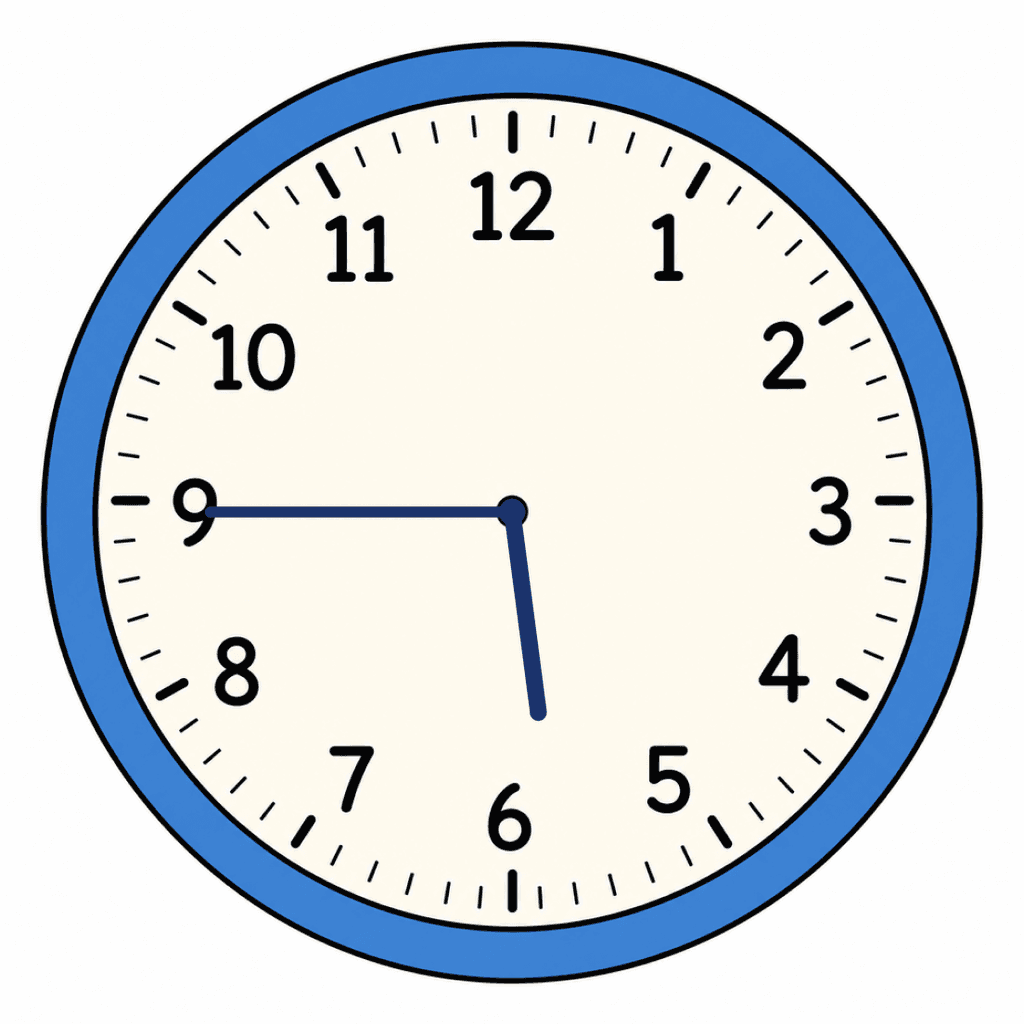 Clock Face — 5:45 (Quarter To 6)
