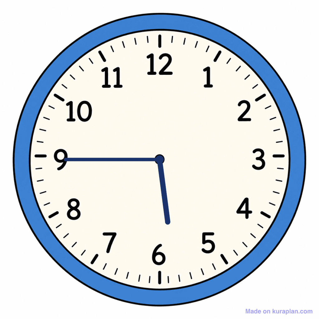 Clock Face — 5:45 (Quarter To 6)