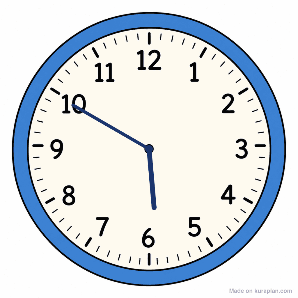 Clock Face — 5:50 (Ten To 6)