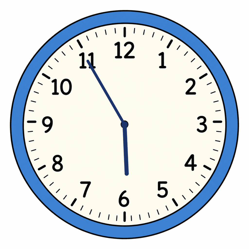 Clock Face — 5:55 (Five To 6)
