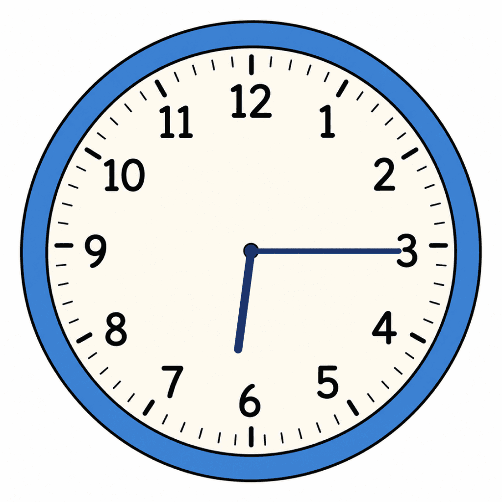 Clock Face — 6:15 (Quarter Past 6)