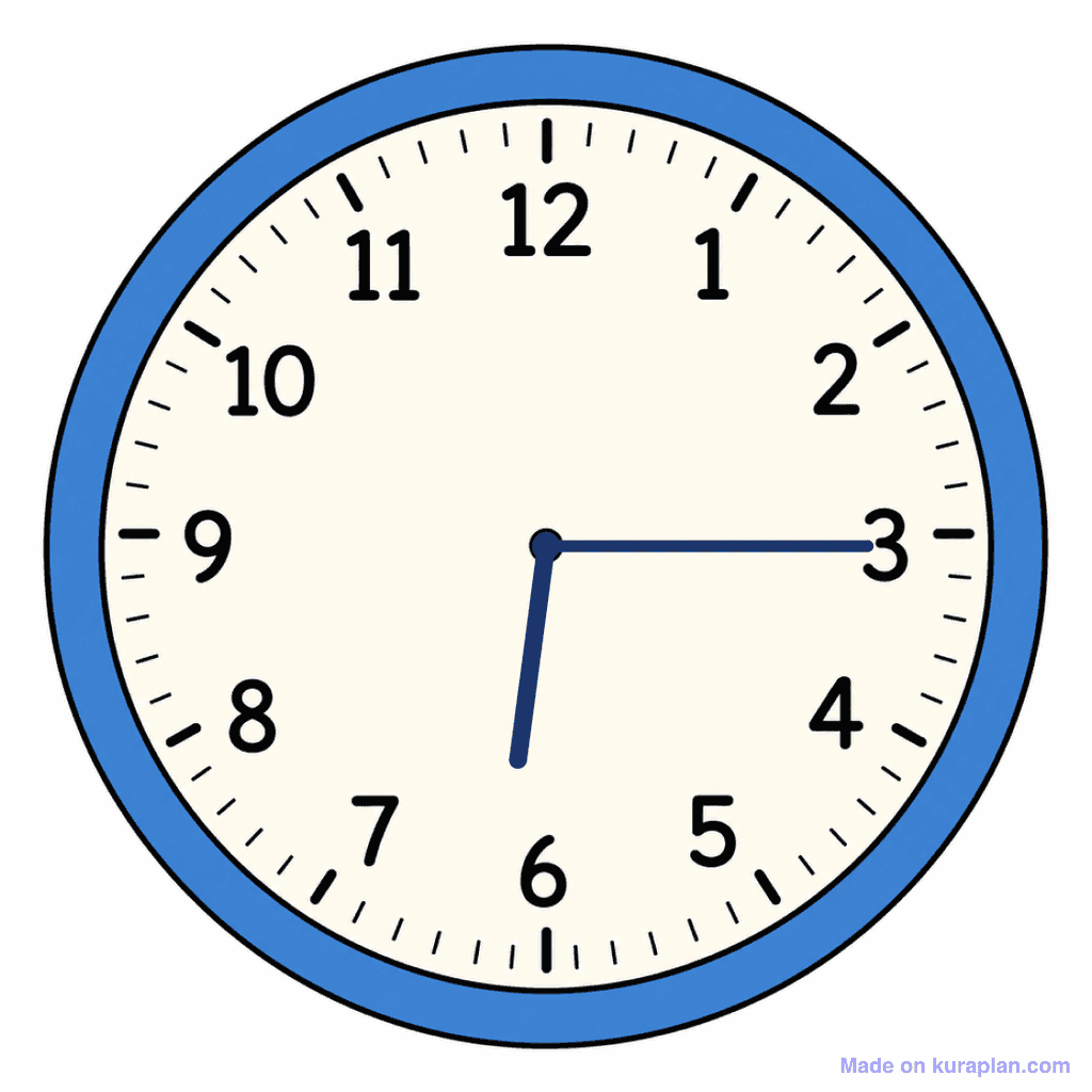 Clock Face — 6:15 (Quarter Past 6)