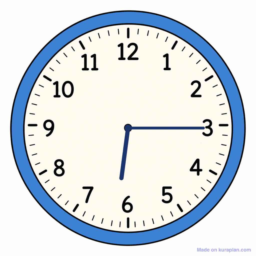 Clock Face — 6:15 (Quarter Past 6)